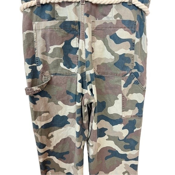 Anthropologie Camo Utility Relaxed Carpenter Overalls Cotton Stretch Size 6 - Picture 13 of 13